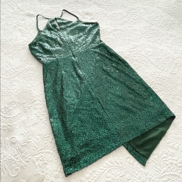 NWOT Lulus Hilaria Emerald Green Sequin Bodycon Mini Dress Small - Picture 4 of 8
